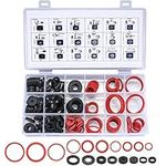 202 Pcs Rubber O Ring Gasket Kit, Rubber Sealing Hose Washers Set, Assortment Kit for Tap Seal Plumbing Washer Seals Auto Quick Repair O Rings Red/Black - M3/M4/M5/M6/M8/M10