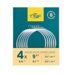 SF Welded Tapered Leader Fly Fishing with Loop Nylon 9ft Fishing Leader (6 Pack) 5X