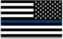 Magnet Me Up Reverse Thin Blue Line American Flag Car Magnet Decal, 5x8 Inches, Heavy Duty for Car Truck SUV, in Support of Police and Law Enforcement Officers