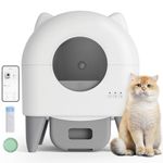 The Fellie Self Cleaning Cat Litter Box, Automatic Cat Litter Tray for Multiple Cats, APP Control, Robot Litter Tray with Garbage Bags, Odor Control Safety Protection, Removable Washable Liner