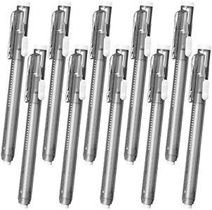 Pangda 10 Pieces Retractable Mechanical Eraser Pen, Pen-Style Erasers Pencil Click Big for Drawing, Art, Drafting, Sketching Adults, Kids Office, School Supplies (Multicolor)