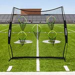 FORZA American Football Quarterback Throwing Net – 8ft x 8ft Portable QB Target Net with Carry Bag and Steel U-Pegs