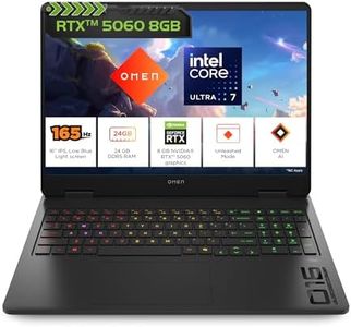 HP Omen, Intel Core Ultra 7 255H, 8GB RTX 5060 (24GB DDR5, 1TB SSD) 165Hz, 2k WUXGA, 3ms, 400 nits, 16''/40.6cm, Win11, M365* Office24, Black, 2.42kg, an0015TX, RGB, Gaming Laptop
