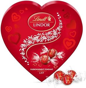 Lindt - Boîte Cœur LINDOR - Chocolat au Lait - Cœur Fondant, Idéal St Valentin et Fête des Mères, 200g