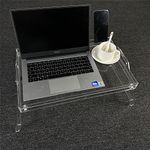 Clear Bed Table Tray with laptops and Phone Holder for Reading,Eating Breakfast in Bed Tray with Folding Legs