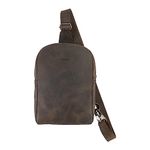 Hide & Drink, Rounded Crossbody Bag with Adjustable Strap, Messenger Bag, Travel Accessory, Full Grain Leather, Handmade, Bourbon Brown, Bourbon Brown