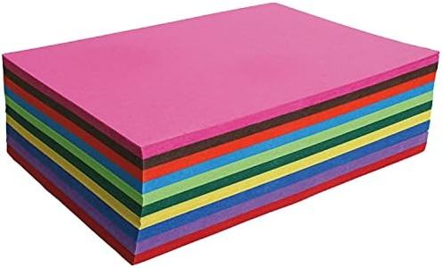 Maildor by Clairefontaine 454199C - Paquet de 100 Feuilles de Papier Cartonné Couleur 210g/m² - Format A4 (21x29,7cm) - 10 Couleurs Assorties - Loisirs Créatifs, Bricolage, Activités Manuelles
