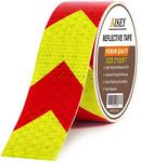 Reflective Tape Waterproof High Visibility Red & Yellow, Industrial Marking Tape Heavy Duty Hazard Caution Warning Safety Adhesive Tape Outdoor 2 Inch by 30 Feet