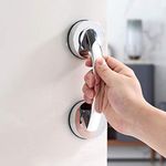 WANLIAN-Powerful suction cup glass mirror door handle, refrigerator drawer bathroom suction cup wall handrail, bathtub shower handle kitchen drawer ，cabinet handle suction cup (Silver Large)