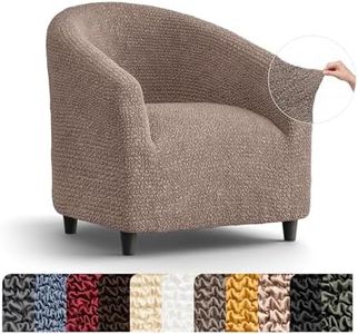 PAULATO BY GA.I.CO. Barrel Chair Slipcover - Armchair Cover - Tub Chair Slipcovers - Club Chairs Cover - 1-Piece Form Fit Stretch Stylish Furniture Protector - Microfibra Collection (Marsala)
