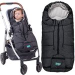 Yobee Winter Waterproof Warm Stroller Bunting Bag, Center and Botton Open for Easy in and Temperature Control, Multi Use, Toldder Size, Grey