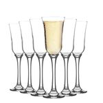 Argon Tableware 6X 190ml Champagne Flutes Set - Vintage Stemware Drinking Glass Goblets - Party and Wedding Gifts - Tromba Range