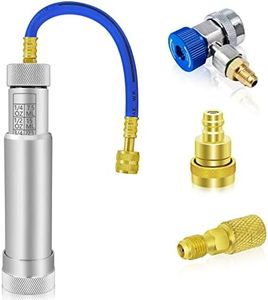 AC Oil Dye Injector Kit, A/C Oil and Dye Injector Backflow Prevent with R134a Adjustable Quick Coupler, R1234YF Quick Coupler, R410 Mini Split Adapter for R134A R22 R12 R1234YF Refrigerant System