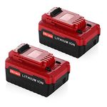 Powerextra 2 Pack 6.0Ah 20 MAX Lithium Replacement Battery for Porter Cable 20V PCC685L PCC680L PCC682L Cordless Tools