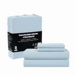 Queen Sheet Set, Cooling Sheets for Hot Sleepers, Tencel Lyocell 4PC Sheet Set, Deep Pocket Queen Sheets, Better than Queen Silk Sheets, or Linen Sheets, Blue Sheets for Queen Size Bed