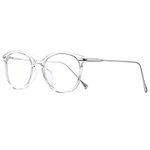 COASION Blue Light Blocking Glasses for Women Vintage Round Anti Blue Ray Computer Game Eyeglasses Small Face, A1* Transparent/Silver, lenswidth