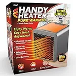 Ontel Handy Heater Pure Warmth Ceramic Space Heater, 1200 Watts, 3-Speed Adjustable, Quiet Operation (Pack of 1), Black