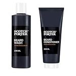 Scotch Porter Beard Wash & Conditioner Bundle – Cleanse, Moisturize, Hydrate & Soften Coarse, Dry Beard Hair while Encouraging Growth for a Fuller, Healthier-Looking Beard