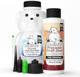 Bearly Art Precision Craft Glue -The Bundle - 4fl oz and 11fl oz Refill Bear - Tip Kit Included - Wrinkle Resistant - Flexible and Crack Resistant - Strong Hold Adhesive - Made in USA