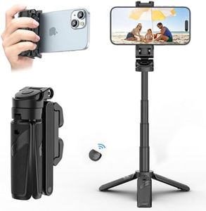 Ulanzi JJ02 Mini Selfie Stick Phone Tripod with Remote, 3 in 1 Pocket Size Mobile Phone Grip iPhone Stand, Extendable Mini Tripod Phone Holder for iPhone/Samsung/Android Smartphones