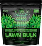 Organic Grass Fertiliser, Lawn Feed Grass Food - Pet, Child Friendly, Non Scorch Formula for Spring Summer Autumn Use, Covers 100m² Black Edition. Achieve A Lush Green Lawn The Natural Way