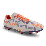 Nivia Coplar Football Stud Shoe for Men/Sports and Soccer Shoe/Comfortable and Lightweight/Size-09 (White/Orange)