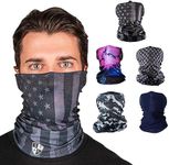 S A Company 5-Pack UV Face Shield | UV 30+ Multipurpose Neck Gaiter Balaclava for Adults