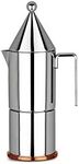 Alessi LA CONICA ESPRESSO COFFEE MAKER, 3 CUP, Stainless Steel, Silver