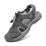 Dannto Women's Summer Sports Sandals Breathable Outdoor Non-Slip Hiking Trekking Sandals Climbing, Grey A, 9 UK