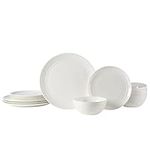 Mikasa Kamryn Vegan Bone Chip Resistant 12 Piece Dinnerware Set, White, Service for 4