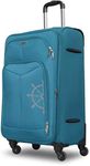 NOVEX Canyon Check-in Size Travel Luggage Trolley with 4 Wheels | Soft Sided Polyester Roller Case, Suitcase Bag | Turquoise, 24 Inch, 360° Smooth Rolling, Number Lock Spinner Bags - Men & Women