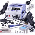 YIHUA 948-II Desoldering Station SMD Hot Air Rework Station Soldering Iron Station Suction IC Extractor 4-in-1 with 3 User Channels, AUTO/Manual Modes, Calibration Function(UK Plug)