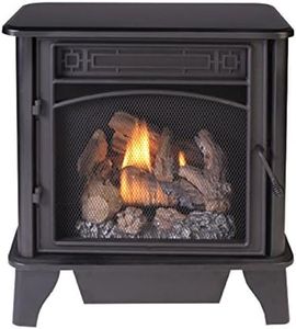 ProCom PCNSD25TA Three-Sided Vent Free Dual Fuel Stove, Freestanding Fireplace and Indoor Space Heater, Use Natural Gas or Liquid Propane, Thermostat Control, Heats up to 850 Square Feet, 23,000 BTU