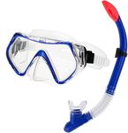 YHK Snorkel Set Adults Snorkeling Gear Anti-Fog Panoramic View Swim Mask Dry Top Snorkel Kit for Snorkeling Scuba Diving Swimming Travel