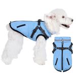 Norbi Dog Coats with Harness, Warm Dog Coat Reflective, Winter Dog Coats for Small Dogs, Adjustable Dog Jacket Vest Dog Cold Weather Coats for Small Medium Dogs