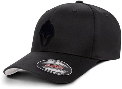 Dion Wear Men's Baseball Cap Spartan Warrior, Mid Profile, Black Hat with Black, Small/Medium