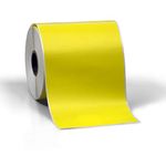 4" X 6" Direct Thermal Perforated Stickers Labels for Shipping Labels, Inventory, and Color Coding - Compatible with Zebra, Rollo, Godex and More (Yellow, 1 Roll)