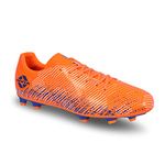 Nivia Encounter 9.0 F.B Stud Football Shoes for Mens | TPU sole with PVC Synthetic Leather Upper for hard and Grassy surfaces suitable for Sports, Die Cut soft cushion, Light weight insole (Orange/R. Blue) UK-8