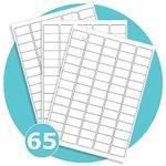 Triplast 10 x Multipurpose A4 Label Sheets - 65 Labels Per Sheet (38 x 21mm Each) - Easy Peel White Labels for Inkjet & Laser Printer - Address Labels, Shipping Labels, File Labels, DIY Stickers