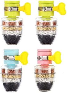 Pack of 4 Activated Carbon Faucet Water Filters Home Kitchen Faucet Tap Water Tap Filter Multilayer Clean Purifier Filter Cartridge Five Layer Water Filter Tap Filter (6 Month Warranty) (KN-A)