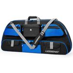 Legend Apollo Travel Compound Bow Case - Soft Bow Case with Spacious Storage Pockets & Lightweight Design - Shock Absorbing Foam Padding & Tricot Lining, Arrow Tube Holder - 40" Interior - Black/Blue