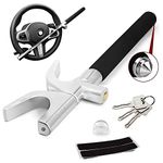 lootaan Steering Wheel Lock, Universal Car Lock Anti-Theft Device for Cars Vans Trucks Heavy Duty Steering Lock with 3 Keys and Safety Hammer Function for Car Security