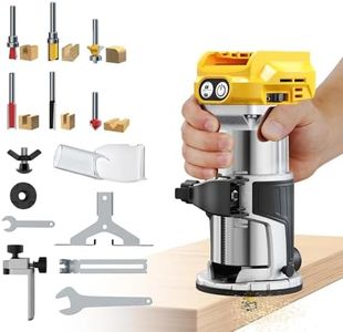 DIYtoolifz Cordless Router Tool Compatible with DeWalt 20V Battery(Tool Only), 800W Brushless Wood Router, 6-Speed Control, Fixed Base with Depth Adjustment, Edge & Roller Guide, Router Bits Included