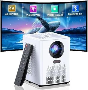 Projector with WiFi and Bluetooth, 5G WiFi 4K HD 20000L Portable Movie Projector with Mini Tripod, Outdoor Projector Home Video Smart Projectors Compatible with iOS/Android/Laptop/TV Stick/HDMI/ PS5
