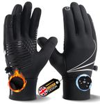 TIBISI Winter Thermal Gloves Men Women, Running Gloves Warm Touch Screen Gloves Windproof Water-resistant Non-slip Cycling Gloves, Outdoor Sports Gloves for Running Cycling Driving Hiking