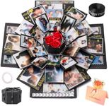 GWAWG Explosion Box,Photo Box Gift with 6 Faces Surprise DIY Explosion Gift Box Photo Hexagon Box for Wedding Birthday Valentine Anniversary Father's Day Gifts