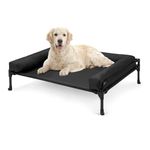 Veehoo Elevated Dog Bed with Removable Bolster, Raised Dog Bed off Ground Elevated Dog Bed Portable Raised Pet Cot with Raised Sides Washable Mesh No-Slip Feet for Indoor Outdoor, Black 89x56x18cm