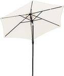 Sekey® 2.7m Cream Garden Parasol Umbrella/Durable Aluminum Parasol, Outdoor Sun Parasol with Crank & Tilt Function, for Patio/Beach/Pool, Sunscreen UV50+ / Pole Width ø 38 mm