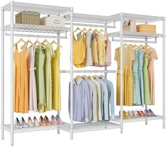VIPEK V5i Plus Wire Garment Rack Heavy Duty Clothes Racks for Hanging Clothes, Large Free Standing Wardrobe Closet Metal Clothing Racks with Adjustable Shelves for Bedroom, White