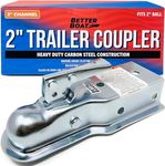 Trailer Coupler 2 Inch Trailer Coupler for Various Trailer Tongue Widths Straight 2", 2.5" or 3" Width Channel for 2 Inch Trailer Hitch Coupler Ball Boat Trailer Parts Marine Grade Class III 3" Tongue